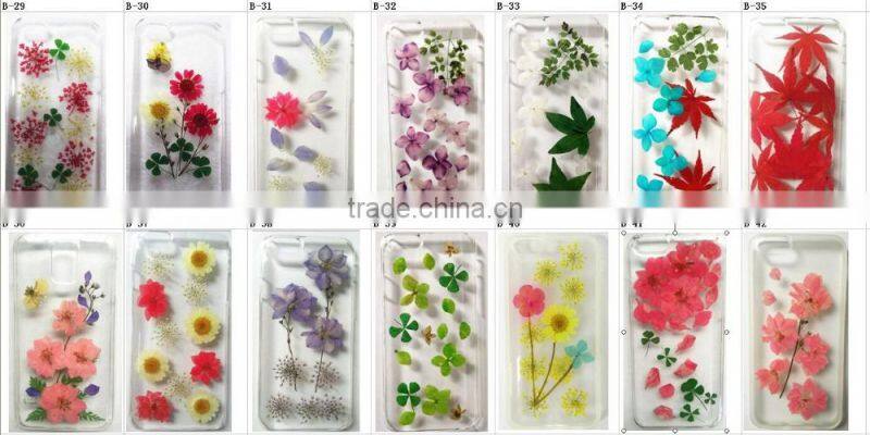 Wholesale factory price Dry pressed flower case natural fresh real flower designed phone case for smartphone