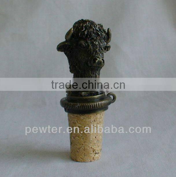2013 metal bison wine bottle stopper