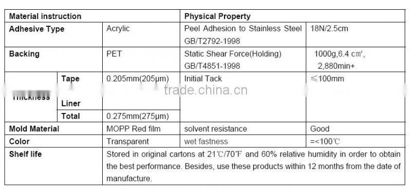 Polyester Double-sided tape Stretch Film tape