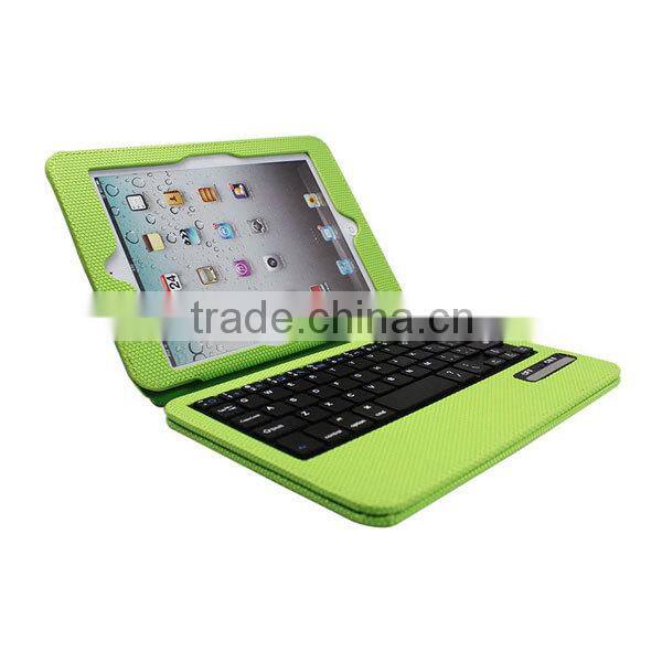 For ipad mini leather case bluetooth keyboard with supporter