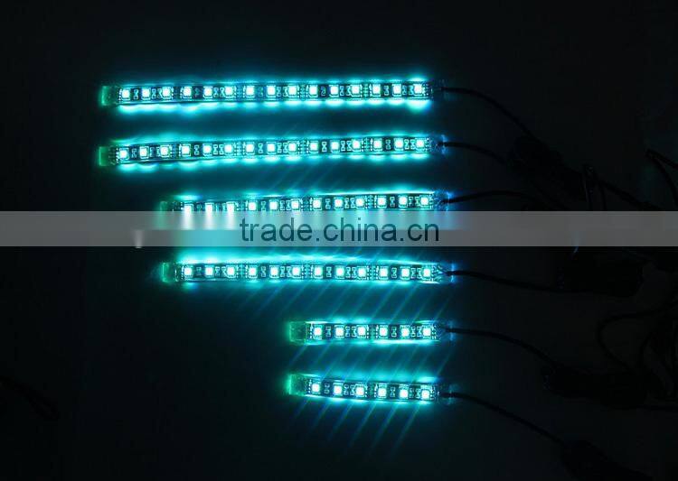 6pcs rgb motorcycle led strip light kit neon glow strip with Remote Controller