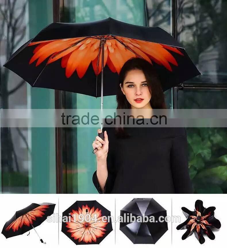 new arrival fashion lady mini black coated umbrella