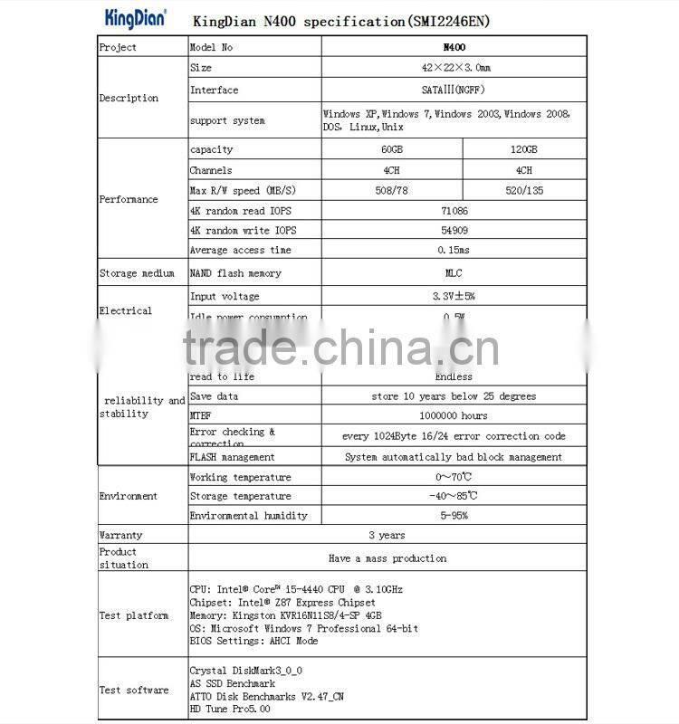 KingDian SATA III NGFF M.2 120GB 128GB SSD for laptop