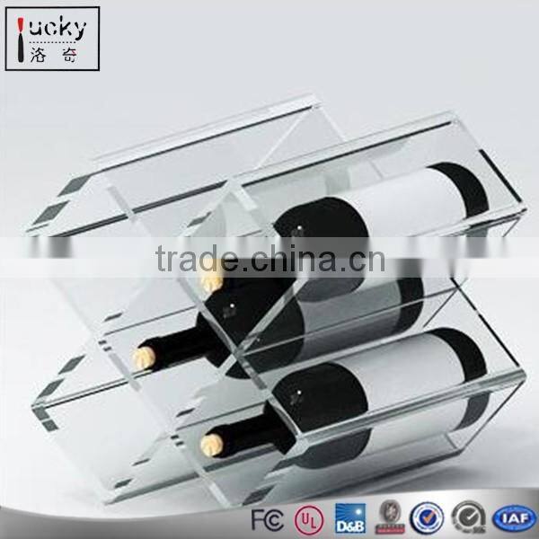 Acrylic transparent rectangle wine display case high quality liquor bottle holder display stand