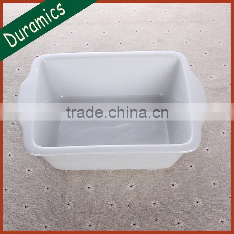 New arrival durable white porcelain rectangular roasters