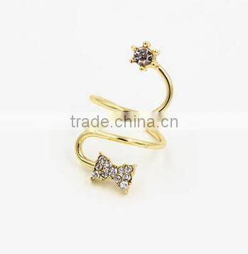 Favorite retro texture black gem ring jellyfish shape personality ring for lady