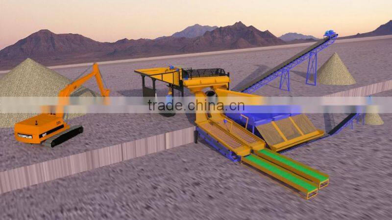 Mobile Gold trommel machine for panning