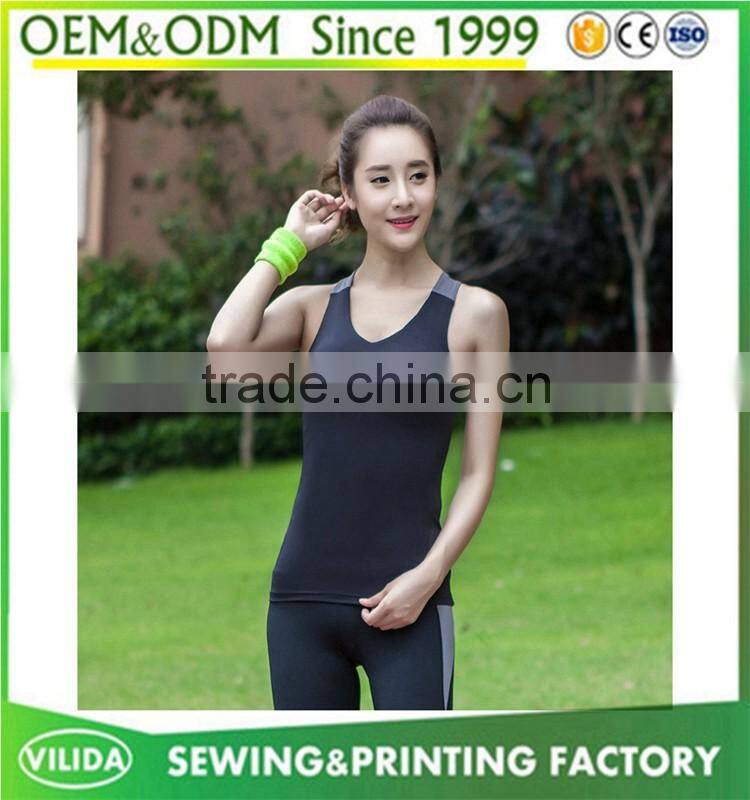 Wholesale Women's 95% Cotton 5% Spandex Vest Woman Athletic Quick Dry Slim Fit Fitness Tank Tops