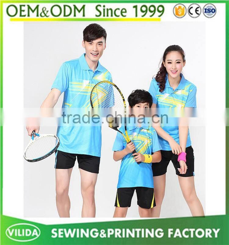 Custom High Qulity Badminton Sport Tracksuit family Badminton uniform