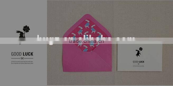2016 high quality professional OEM customized delicate greeting card with envelope