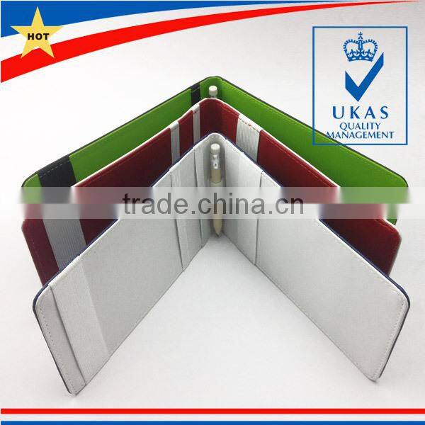 Customized Folding Leather Golf Score Card Holder With Pencil