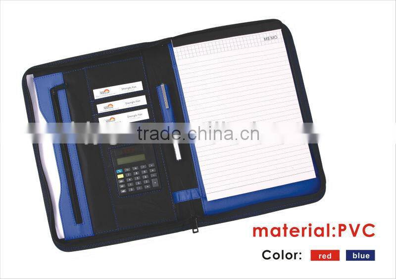 Good Quality 33*25cm with Calculator Black/Brown Color PVC Agenda/Note Book.