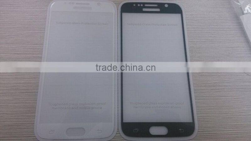 Silk printing 9H 0.33mm tempered glass screen protector for samsung galaxy S6