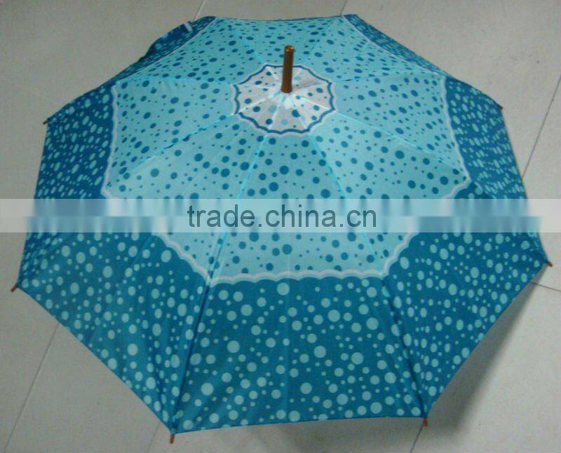 auto open straight dot printed cheap promotional umbrella