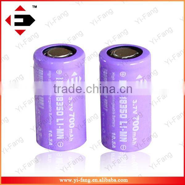 EFAN High drain IMR18350 10.5A 18350 700mah 3.7v LiMn battery flat top recharge battery