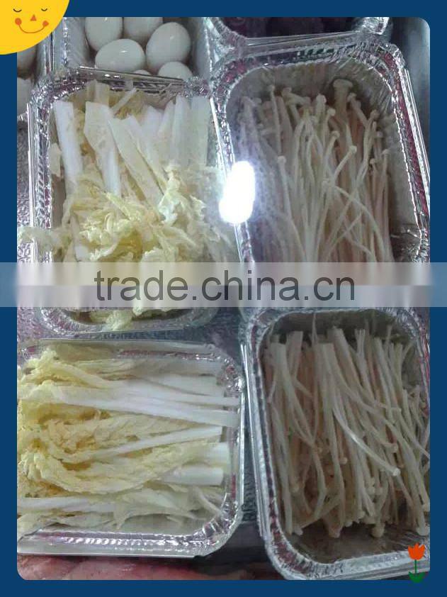 Disposable single food packing aluminum foil container