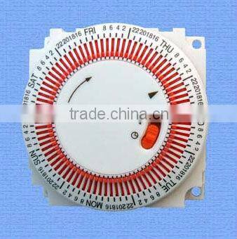 Weekly programmable mechanical timer module