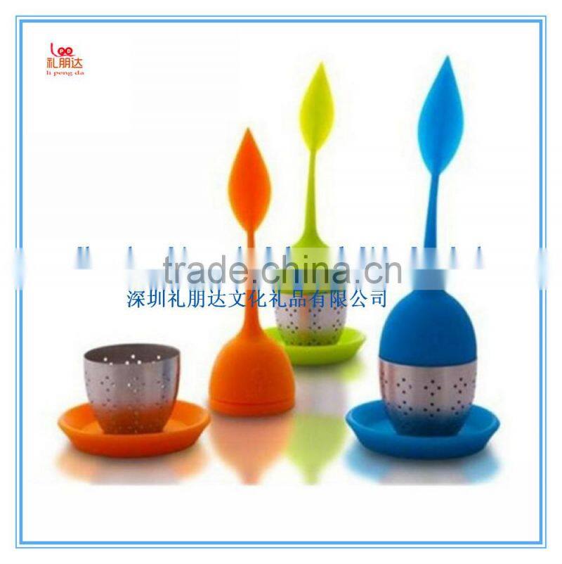 Fashion Leaf/flower shape Silicone Tea Infuser, Silicone Stainless Steel Tea strainer