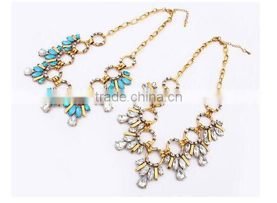 Blue Green Pink Vintage Choker Collar Pendant Statement Necklace Women Necklaces & Pendants Fashion Necklaces for Women 2014