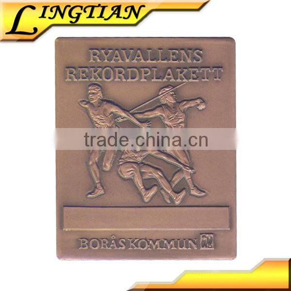 brass square shaped sport excellence souvenir dog tag