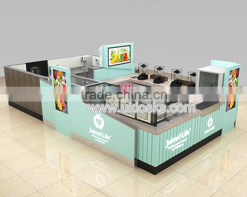 Indoor juice shop interior design, juice shop furniture, mall juice kiosk hot sale in USA