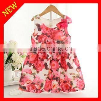 kids summer dress short sleeves dress infant flower girl dresses
