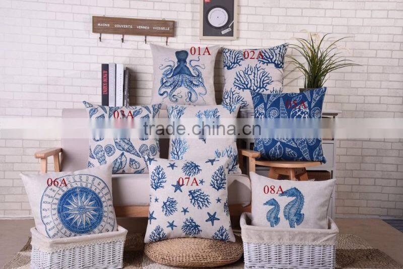 linen/cotton printed cushion cover custom printing handmade cushion cover