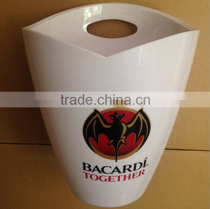 clear acrylic champagne cooler, plastic wine ice bucket, wine chiller