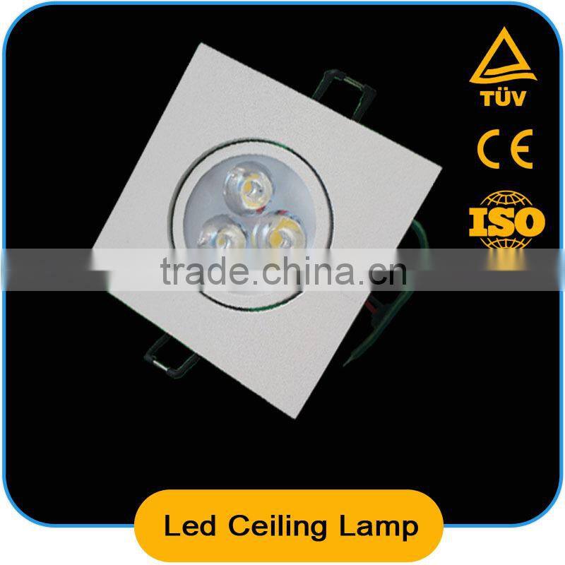high quality aluminium alloy square led ceiling lamp 7*1w,>80lm/w,Ra>80,CE,ROHS,ERP,led lighting fixture,ceiling lamp