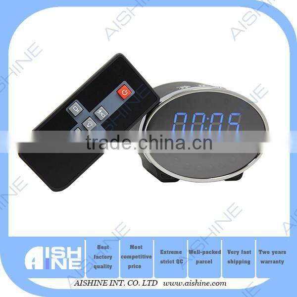 High quality smart home security Hidden Spy Button Camera Clock Wifi App Control