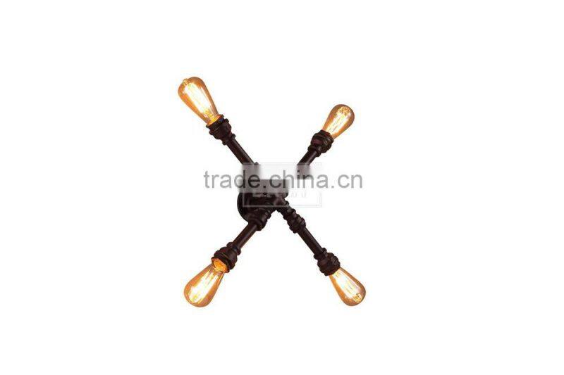 Rusted Barn Wall Sconce Urban Lodge Wall Mount Pipe Deco Wall Lantern