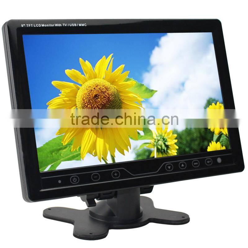 9 inch cheap china touch key monitor car with usb,sd