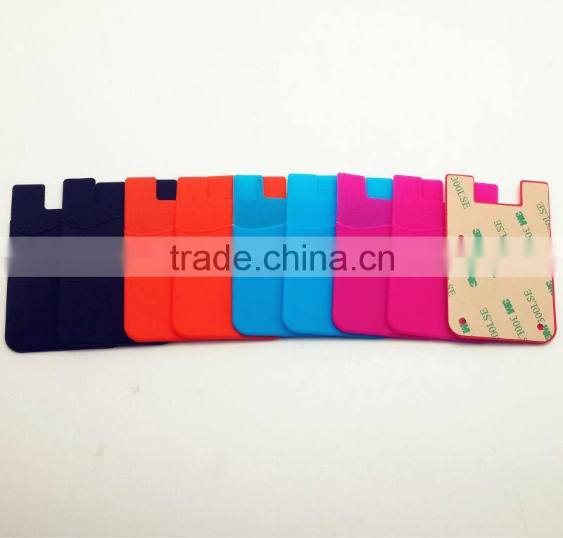 3M sticky silicone smart card wallet for mobile phone