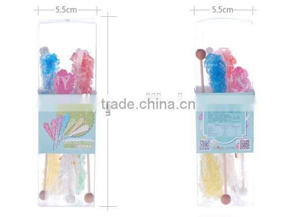 Hard candy rock lollipop candy yellow color crystal lollipop sweet