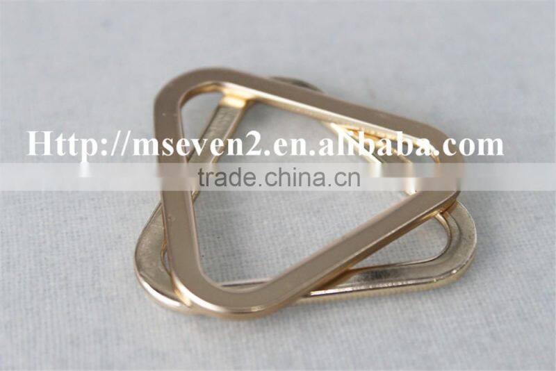 high quality 100% zinc alloy triangle textile garment metal buckles for wholesale