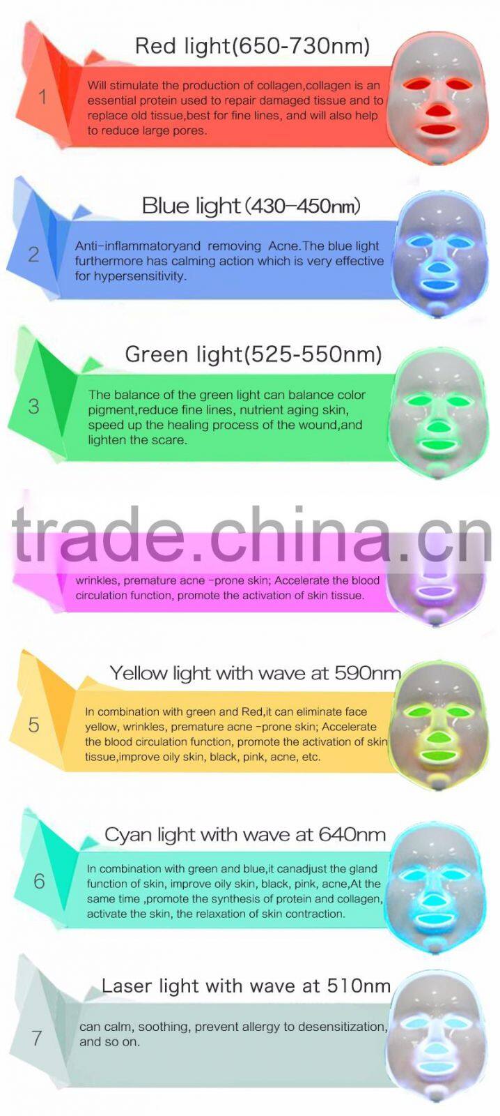 Popular skin care mask 7 colors skin care face mask led mask