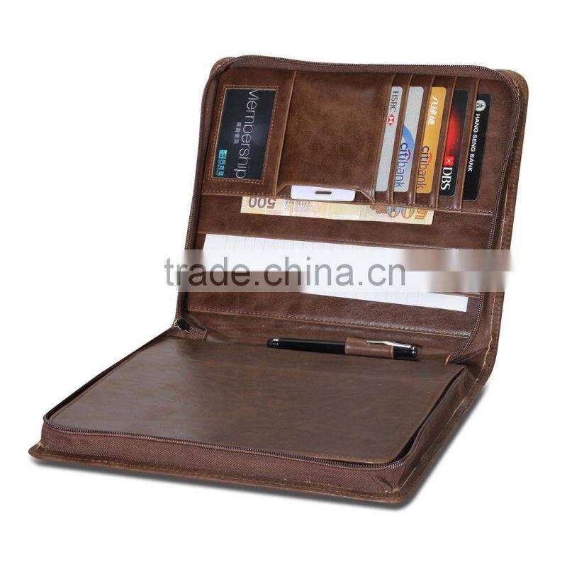 Brown PU Leather Folio Portfolio Case for iPad 2/iPad 3/iPad 4/ iPad Air iPad 5