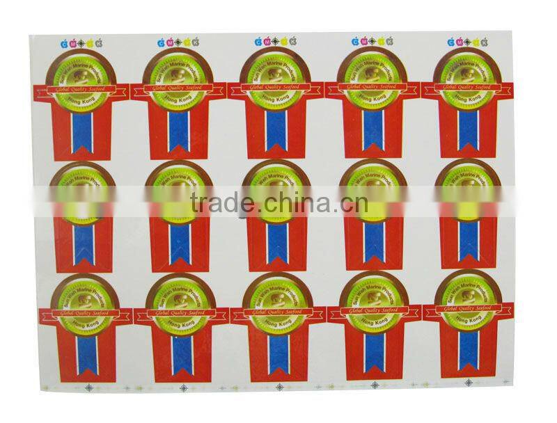 waterproof gold printed label