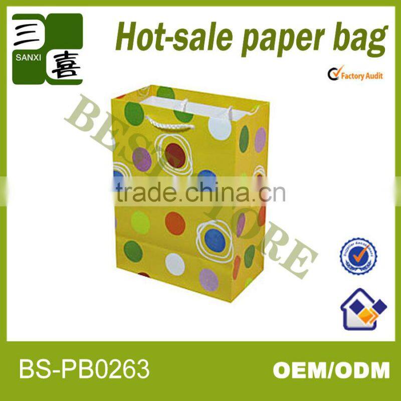 Luxury pp handle paper shopping handy bag with fancy design