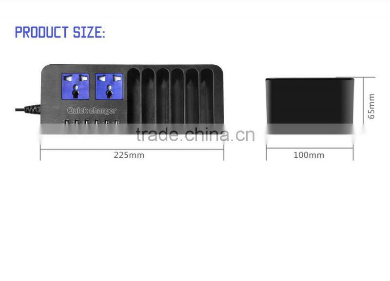 High Speed Best Selling Smart Digital Power Quick Charging Charger With 6 Ports Sundial