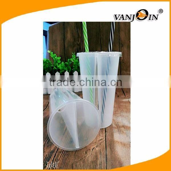Resable Popular Cheap 24oz Plastic Straw Cup with Plastic Lids