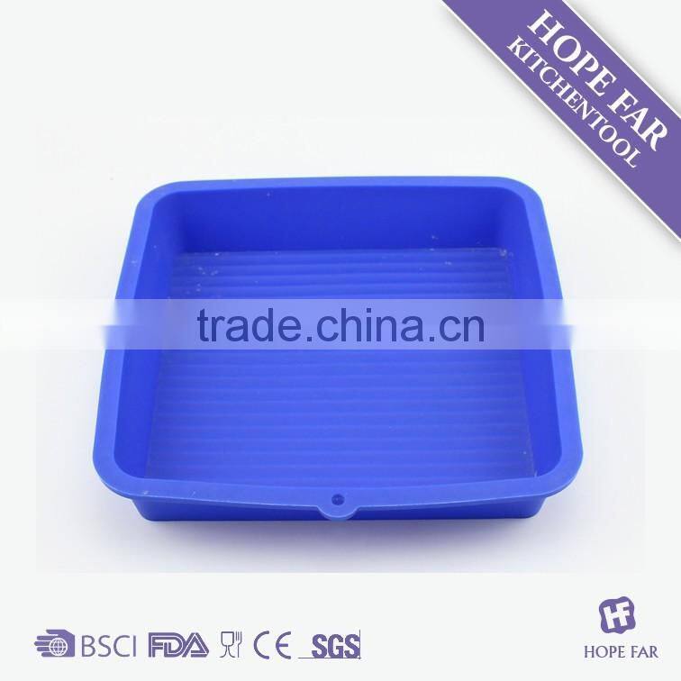 5535 Good quality blue color square shape silicone cake pan
