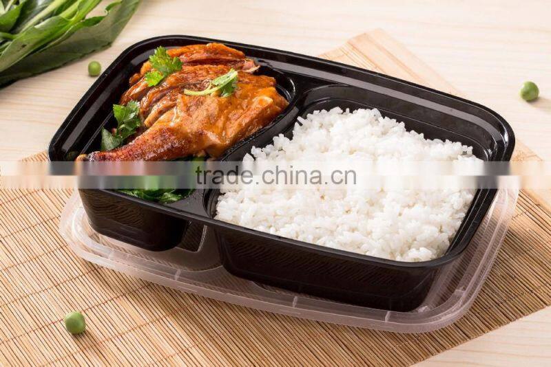Airtight one Compartment Disposable Plastic Microwave Safe PP Food box with lid
