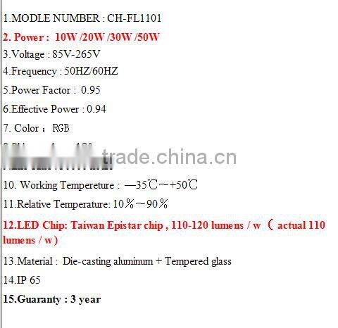 cob 50W/30W/10W / 20w led flood light