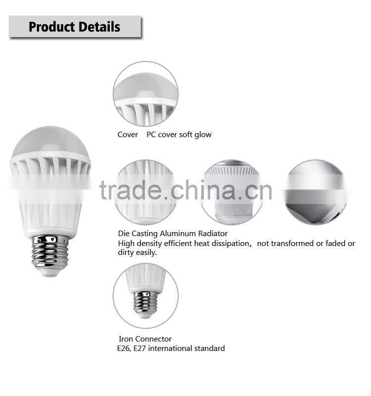 2017 hot selling smart LED bulb wifi control the color and on-off via APP, make your life more intelligent