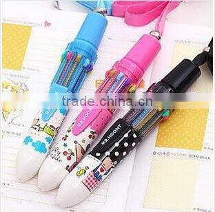 2014 Hot-selling 10 colors ball point pen with high quality and low price