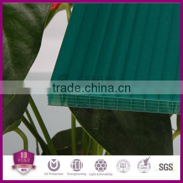 Five Walls Green Polycarbonate Sunshade Roof Sheet For Skylight Solar Control Grade A Cheap Price Wholesale 12mm