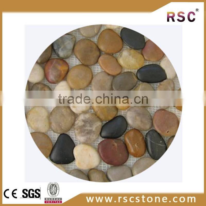 Mixed color oval polished driveway pebble stone direct