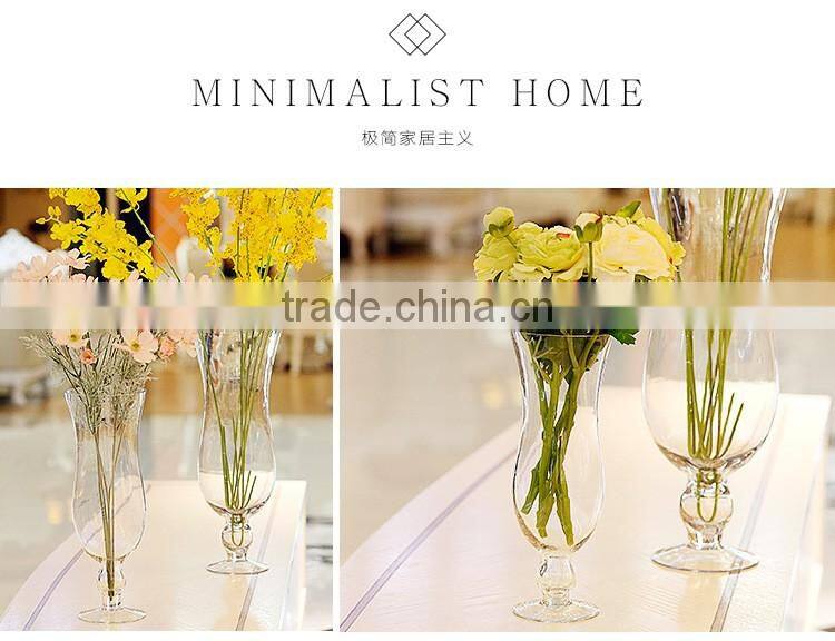 Home wedding table decor high transparent flower arranging glass containers