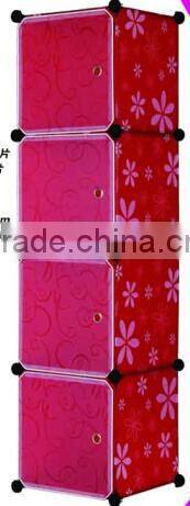 DIY Plastic 3 Cubes Bookcase With Door